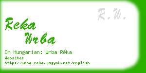 reka wrba business card